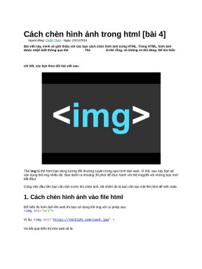 Cách chèn hình ảnh trong html