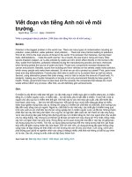 Viết đoạn văn tiếng anh nói về môi trường