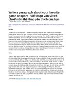 Write a paragraph about your favorite game or sport