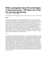 Write a paragraph about the advantages of doing exercises