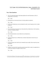 Test bank for entrepreneurial small business 4th edition by katz 
