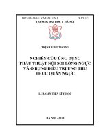 LATS Y HỌC Nghiên cứu ứng dụng phẫu thuật nội soi lồng ngực và ổ bụng điều trị ung thư thực quản ngực ( FULL TEXT)