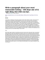 Write a paragraph about your most memorable holiday