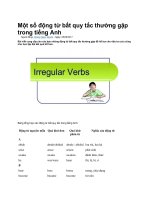 Một số động từ bất quy tắc thường gặp trong tiếng anh