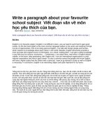 Write a paragraph about your favourite school subject  viết đoạn văn về môn học yêu thích của bạn
