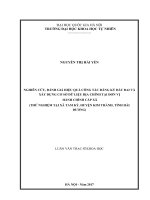 Nghiên cứu, đánh giá hiệu quả công tác đăng ký đất đai và xây dựng cơ sở dữ liệu địa chính tại đơn vị hành chính cấp xã (thử nghiệm tại xã tam kỳ, huyện kim thành, tỉnh hải dương) 