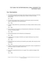 Test bank for entrepreneurial small business 5th edition by katz 