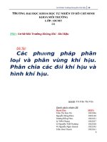 Các phương pháp phân loại và phân vùng khí hậu. Phân chia các đới khí hậu và hình khí hậu