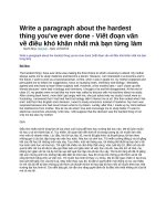 Write a paragraph about the hardest thing you