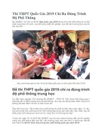 Thi THPT quốc gia 2019 chỉ ra đúng trình độ phổ thông