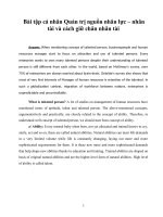 Bài tập cá nhân quản trị nguồn nhân lực – nhân tài và cách giữ chân nhân tài e 