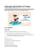 Cách phân biệt to wish và to hope