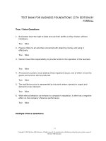 Test bank for business foundations 11th edition by ferrell 