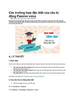 Các trường hợp đặc biệt của câu bị động passive voice