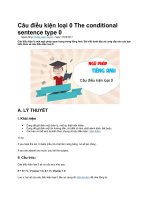 Câu điều kiện loại 0 the conditional sentence type 0