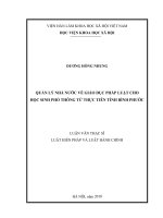 Quản lý nhà nước về giáo dục pháp luật cho học sinh phổ thông từ thực tiễn tỉnh Bình Phước (Luận văn thạc sĩ)