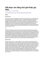 Viết đoạn văn tiếng anh giới thiệu gia đình