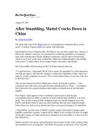 Bài tập tình huống về toàn cầu hóa  case study 2   after stumbling, mattel cracks down in china 