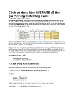 Cách sử dụng hàm AVERAGE để tính giá trị trung bình trong excel