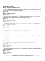 Test bank for business statistics 1st edition by donnelly 