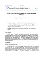 Bài tập tình huống quản trị marketing case study for  classic airlines 