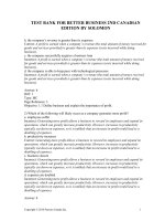 Test bank for better business 2nd canadian edition by solomon 