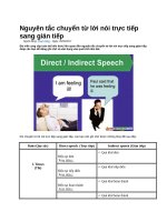 Nguyên tắc chuyển từ lời nói trực tiếp sang gián tiếp
