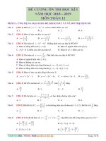 Đề cương ôn tập toán lớp 12 tổng hợp có đáp án năm 2019