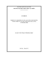 Nghiên cứu ảnh hưởng của mưa axit đến sự sinh trưởng và phát triển của cây đậu tương glycine max (l ) merr  ở tỉnh hòa bình 