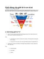 Cách dùng của giới từ in on và at
