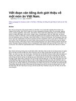 Viết đoạn văn tiếng anh giới thiệu về một món ăn việt nam