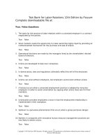 Test bank for labor relations 12th edition by fossum 