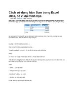 Cách sử dụng hàm sum trong excel 2013