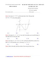 Đề thi thử THPTQG năm 2019  Môn Toán  THPT Lý Thái Tổ  Bắc Ninh  Lần 1  File word có lời giải chi tiết