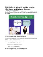 Giới thiệu về lời nói trực tiếp và gián tiếp direct and indirect speech