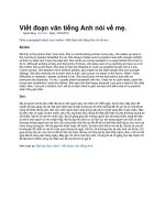 Viết đoạn văn tiếng anh nói về mẹ