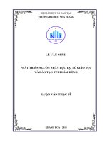 Phát triển nguồn nhân lực tại sở giáo dục và đào tạo tỉnh lâm đồng 