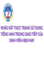Thuyết trình Khảo sát thực trạng sử dụng tiếng anh trong giao tiếp của sinh viên hiện nay