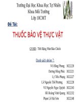 THUYẾT TRÌNH THUỐC BẢO VỆ THỰC VẬT