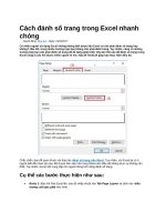 Cách đánh số trang trong excel nhanh chóng
