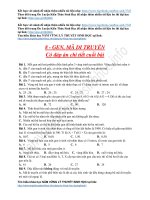 8  GEN, MÃ DI TRUYỀN Có đáp án chi tiết cuối bài