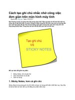 Cách tạo ghi chú nhắc nhở công việc đơn giản trên màn hình máy tính