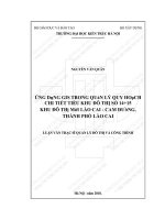 Ứng dụng GIS trong quản lý quy hoạch chi tiết tiểu khu đô thị số 14+15 khu đô thị mới lào cai   cam đường, thành phố lào cai (tt) 