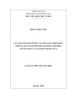 Các tội xâm phạm sở hữu có tính chất chiếm đoạt trên địa bàn thành phố hồ chí minh tình hình, nguyên nhân và giải pháp phòng ngừa 