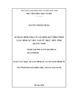 Áp dụng hình phạt tù có thời hạn theo pháp luật hình sự việt nam từ thực tiễn tỉnh quảng ninh 
