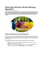 Cách chèn hình ảnh vào bài viết trong word 2013