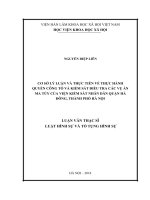 Cơ sở lý luận và thực tiễn về thực hành quyền công tố và kiểm sát điều tra các vụ án ma túy của viện kiểm sát nhân dân quận hà đông, thành phố hà nội 