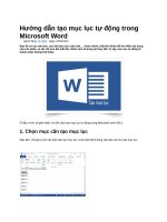 Hướng dẫn tạo mục lục tự động trong microsoft word