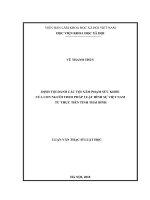 Định tội danh các tội xâm phạm sức khỏe của con người theo pháp luật hình sự việt nam từ thực tiễn tỉnh thái bình 