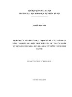 Nghiên cứu, đánh giá thực trạng và đề xuất giải pháp nâng cao việc thực hiện các quyền của người sử dụng đất trên địa bàn quận bắc từ liêm, thành phố hà nội 